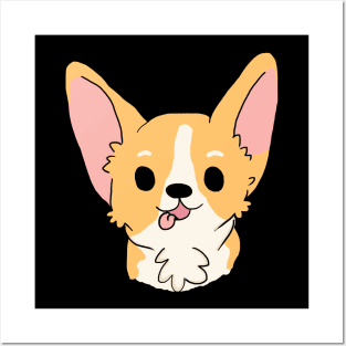 Cute Corgi Dog Digital Art Design, for dog lovers Posters and Art